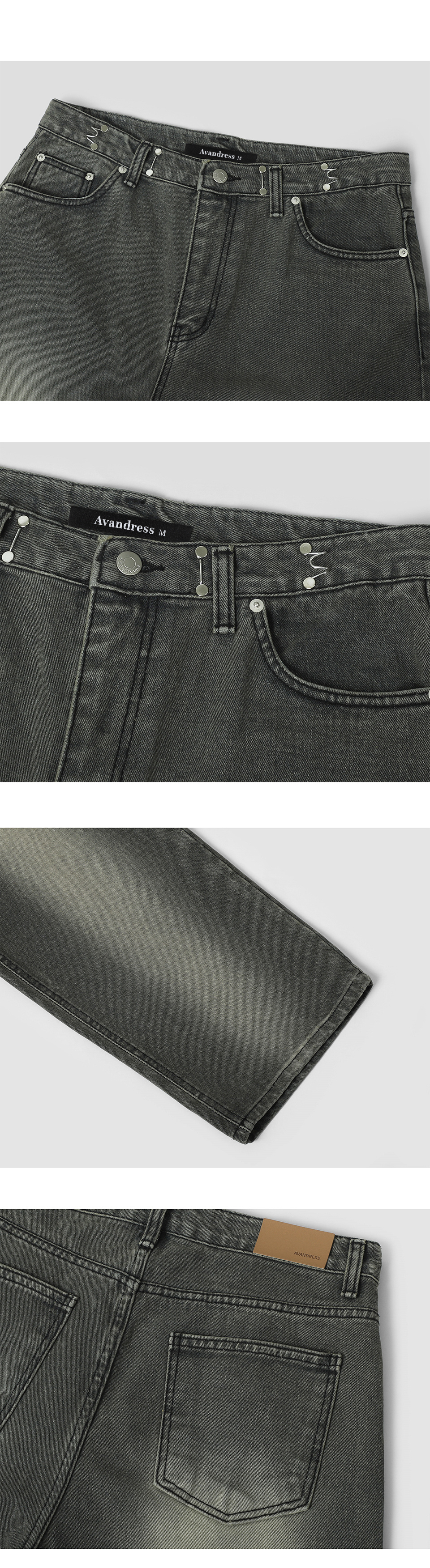 MUSINSA | AVANDRESS BUCKLE WIDE DENIM PANTS WASHING GRAY