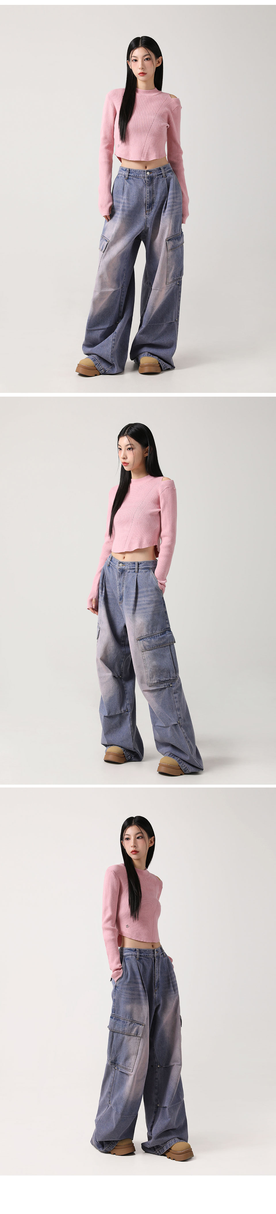 【AVANDRESS】 Side Big Cargo Pants VINTAGE PINK ★男女兼用★ MUSINSA | AVANDRESS Side Big Cargo Pants VINTAGE PINK