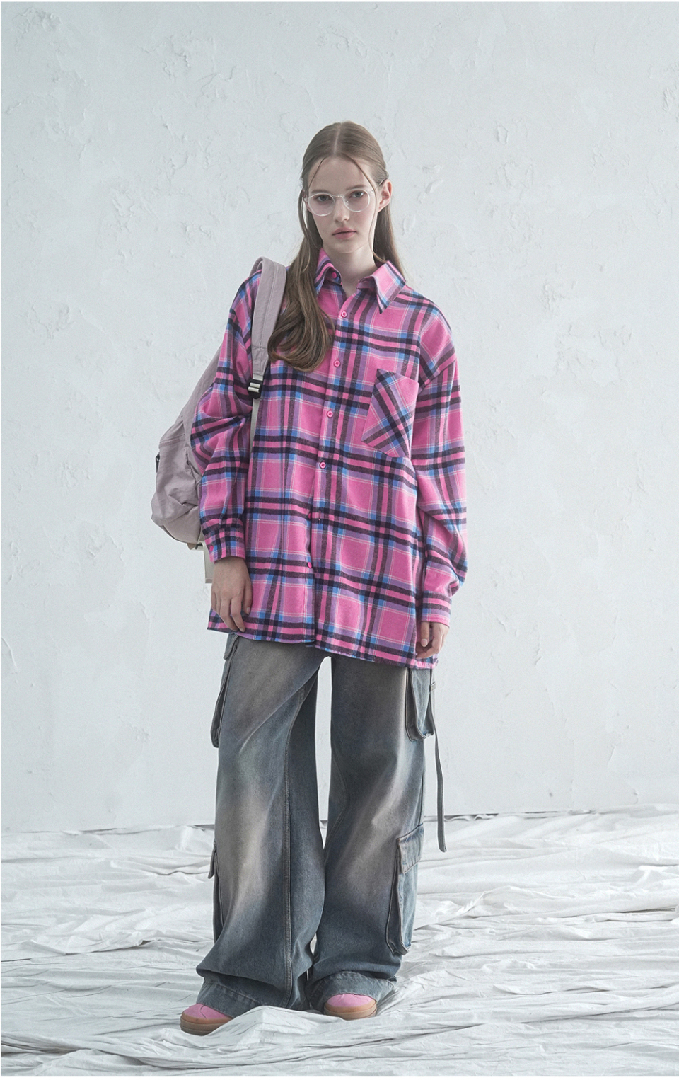 MUSINSA | AVANDRESS Ribbon Wide Cargo Pants GREY