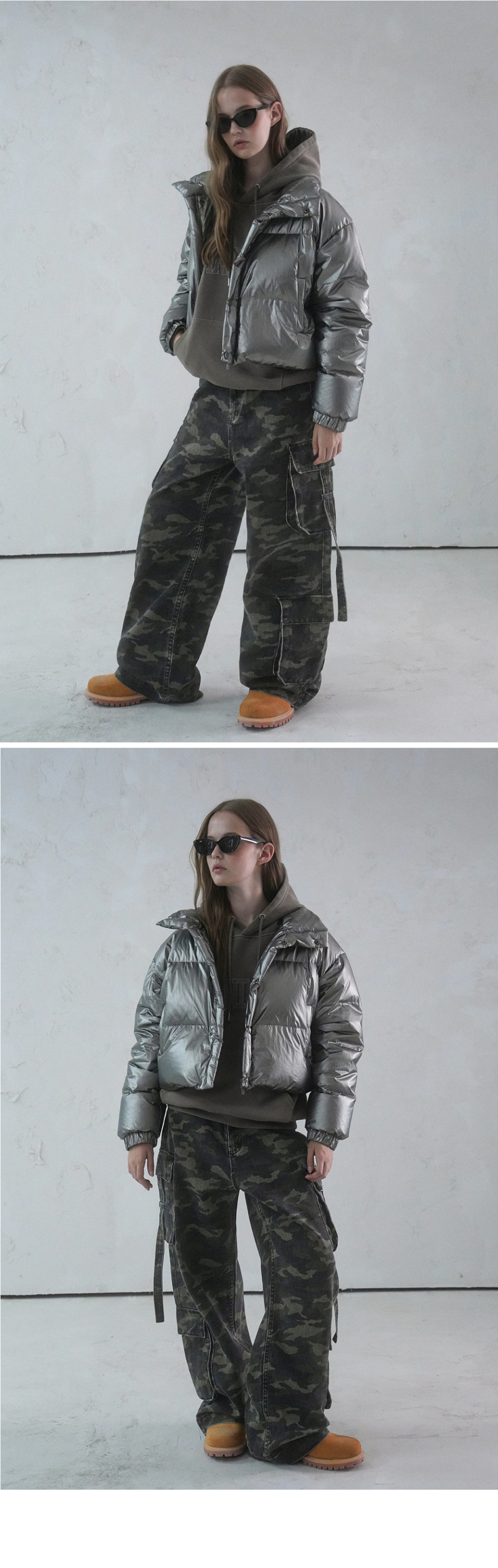 MUSINSA | AVANDRESS Ribbon Wide Cargo Pants GREY