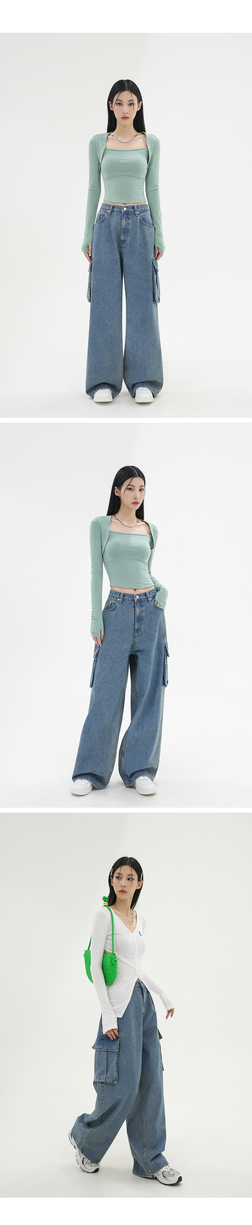 [AVANDRESS] real wide cargo pants★デニム AVANDRESS☆韓国☆人気☆男女兼用☆ real wide cargo pants 2色