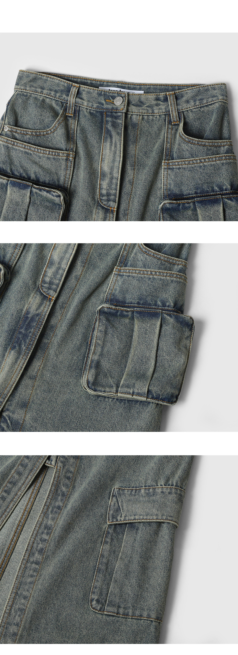 MUSINSA | AVANDRESS Evelyn Long Denim Skirt BLUE
