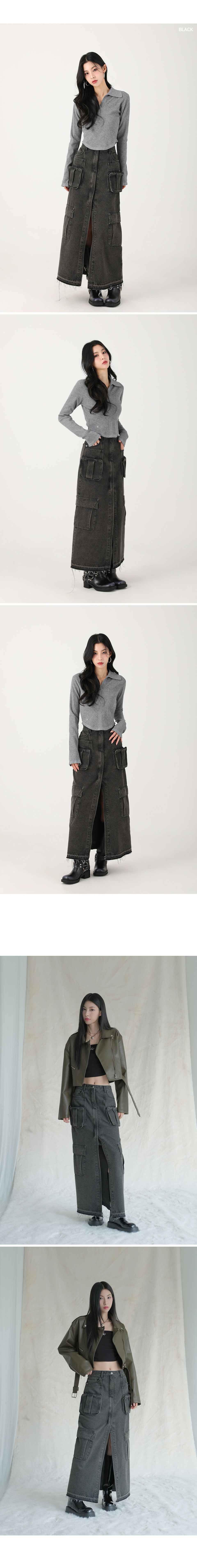 MUSINSA | AVANDRESS Evelyn Long Denim Skirt BLUE