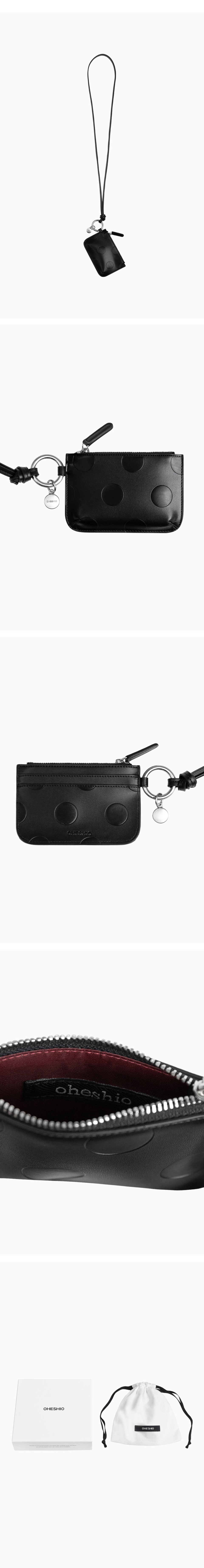 MUSINSA | OHESHIO DOT CROSS CARD WALLET, BLACK