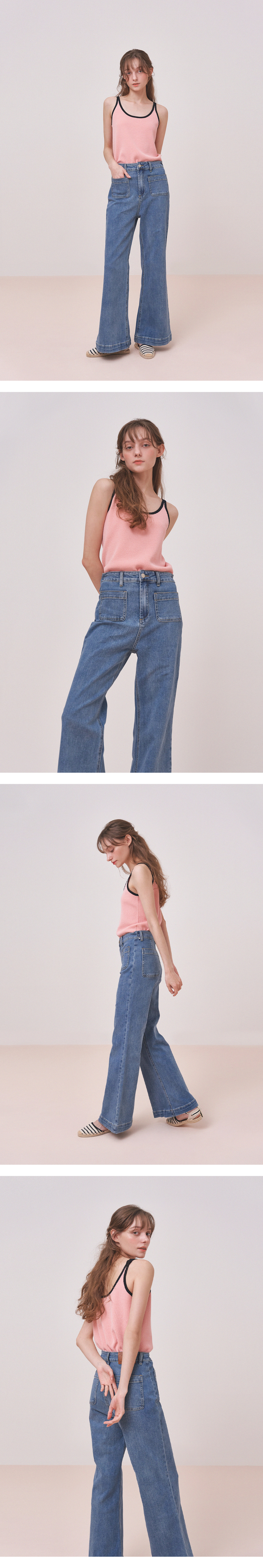 【LENINA】MARIE フレアレトロ ジーンズ ブルー MUSINSA公式 | LENINA MARIE flared retro jean_BLUE