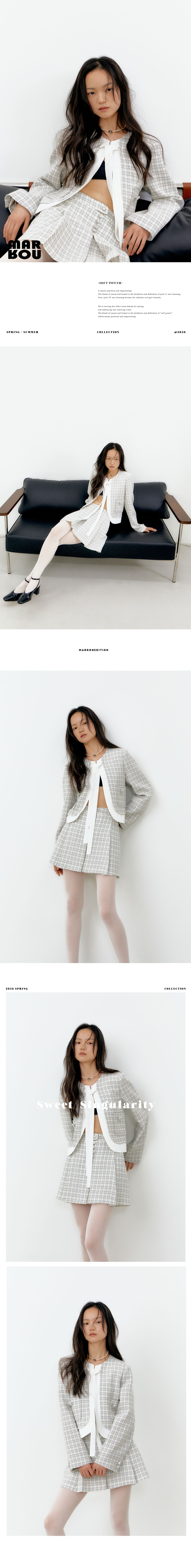★ MARRON EDITION★  25 Spring_ Ivory Check Mini Skirt MUSINSA | MARRON EDITION 25 Spring_ Ivory Check Mini Skirt
