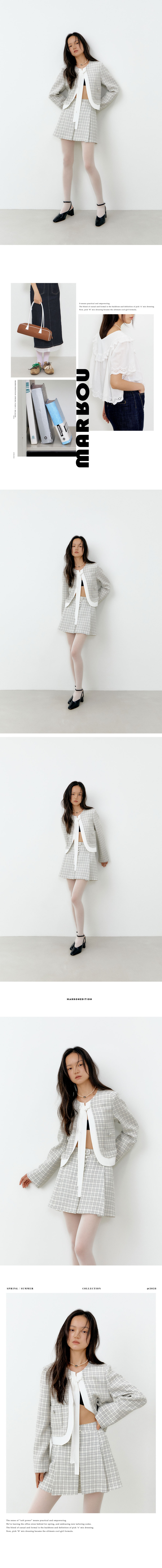★ MARRON EDITION★  25 Spring_ Ivory Check Mini Skirt MUSINSA | MARRON EDITION 25 Spring_ Ivory Check Mini Skirt