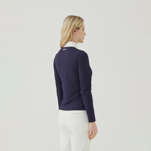 Pullover Knit Collar Shirts_Navy