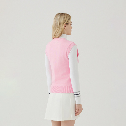 Argyle Knit Vest_L/Pink