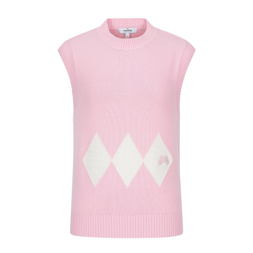 Argyle Knit Vest_L/Pink