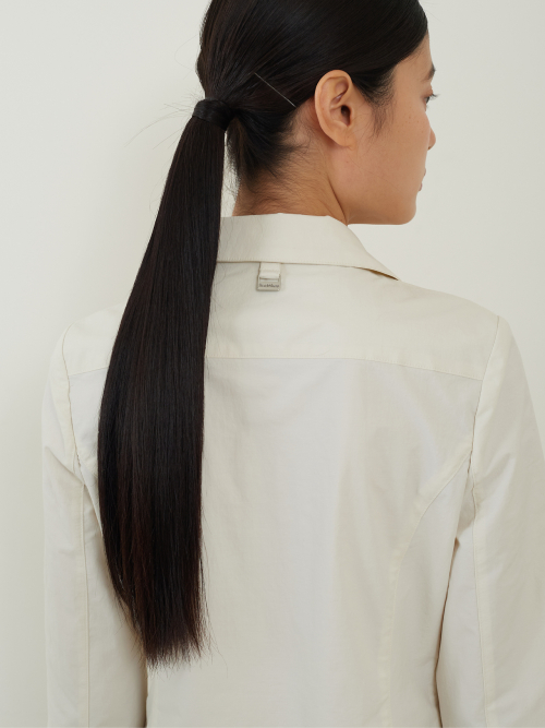 Zip-up приталенные куртка кремовый