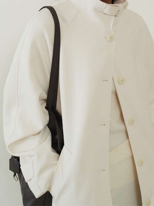 High Neck Raglan Half Coat кремовый