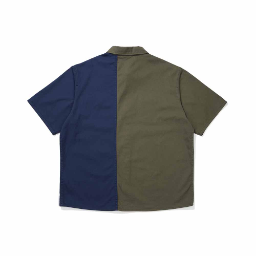 Рубашка с коротким рукавом и колорблоком KHAKI