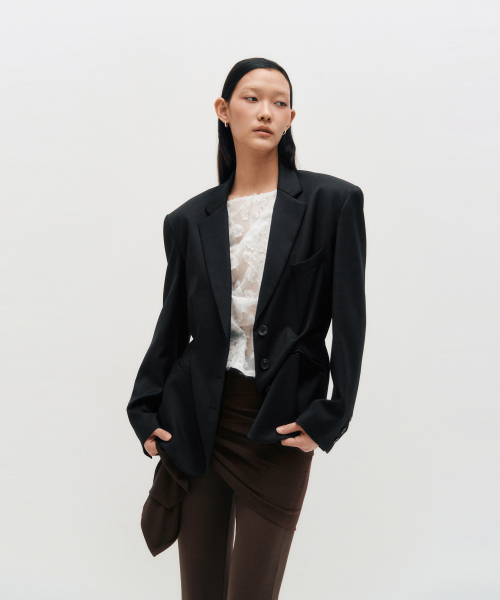 Dozi - PINCHED OVERSIZE TAILORED куртка _ чёрный