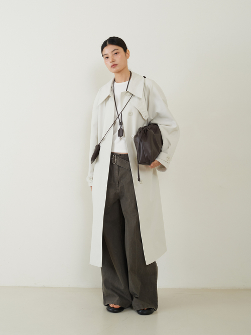 Balmacaan Trench Coat Ash кремовый