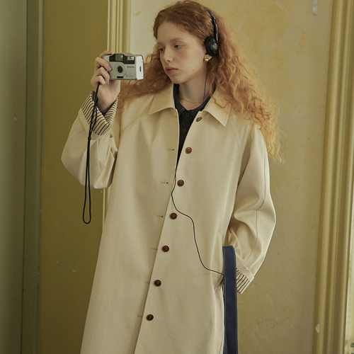Pm_classic полосатый cuffs trench coat