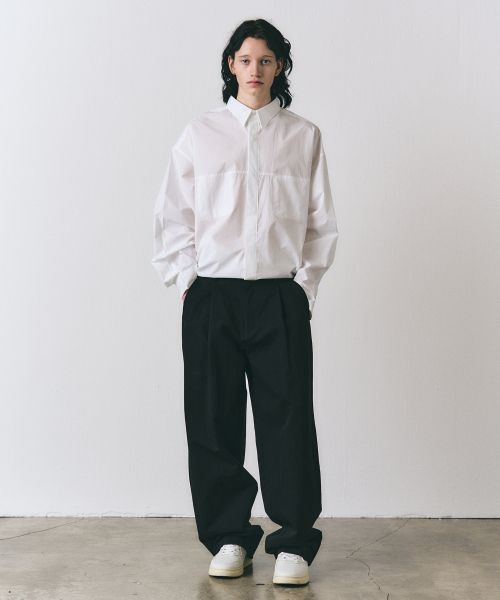 One-tuck Chino Wide Pants_Black