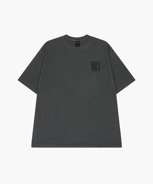 Crack Printed Pigment Short Sleeve Pigment Charcoal