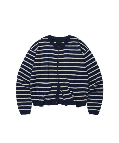 ESS Stripe кроп кардиган - Navy