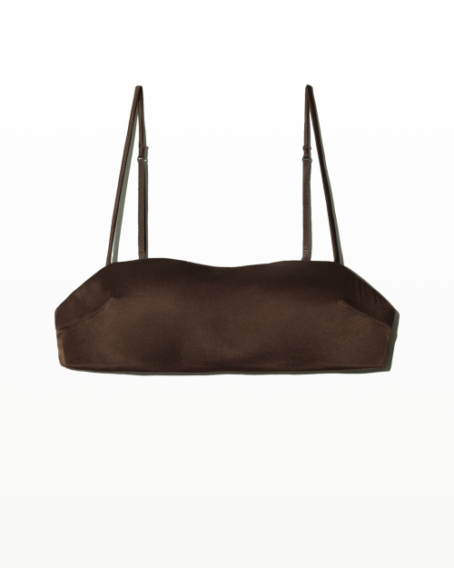 Love silk bralette & boy шорты set_choco brown
