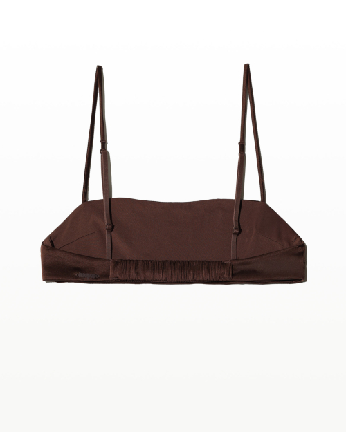 Love silk bralette & boy шорты set_choco brown