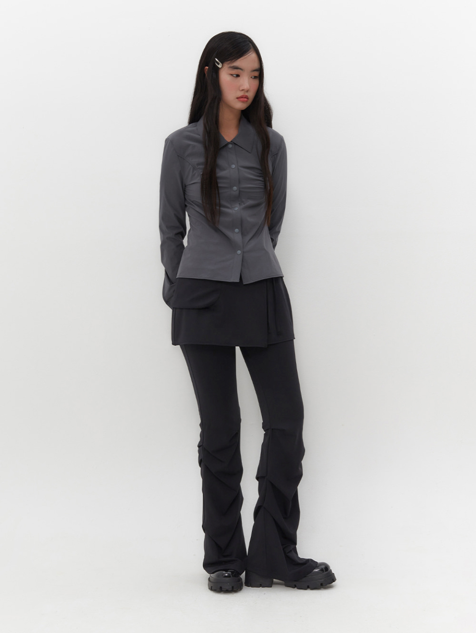 MUSINSA | TUOMIO STRAPPY SKIRT PANTS [BLACK]