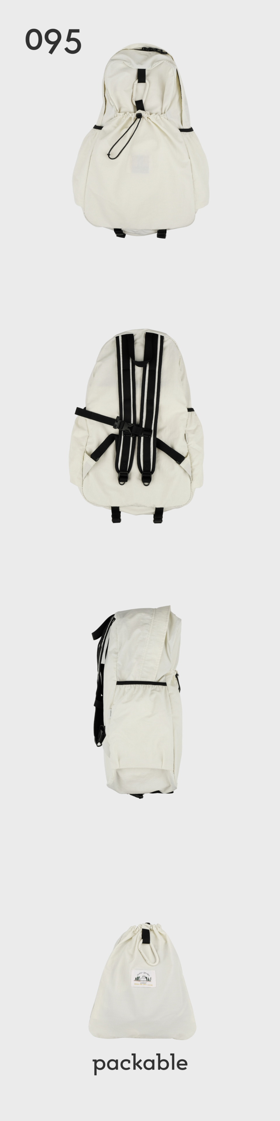MUSINSA | MMOGARDEN mmo backpack 095 nylon slub / ivory