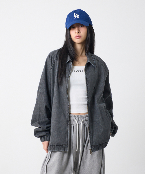 OVER FIT DENIM BLOUSON GRAY