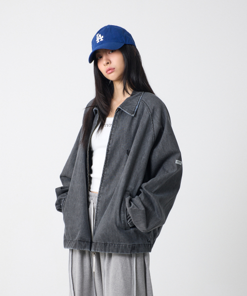 OVER FIT DENIM BLOUSON GRAY