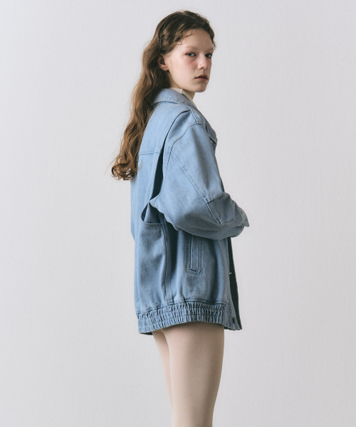 W Denim Bomber Jacket_Sky Blue