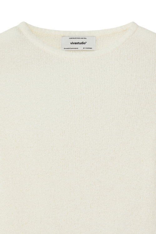 WOMAN CUT-OUT SEE-THROUGH KNIT [IVORY]