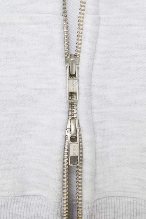 WOMAN LOGO HOODIE ZIP-UP [LIGHT GRAY]