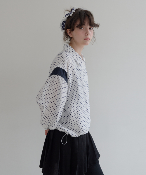 Dotted Blouson Jumper (White)
