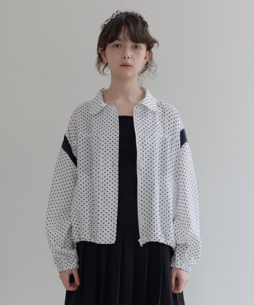 Dotted Blouson Jumper (White)