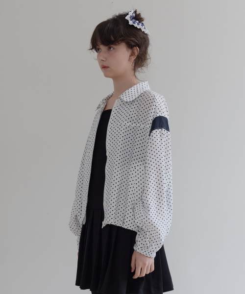 Dotted Blouson Jumper (White)