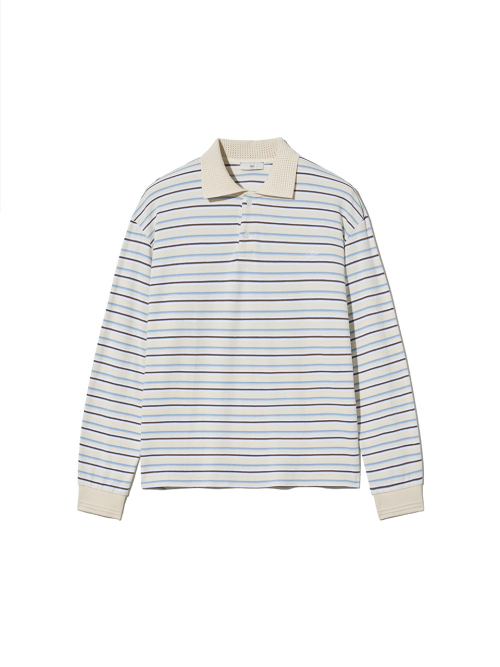 Fresh Border Pique Polo Sky Blue