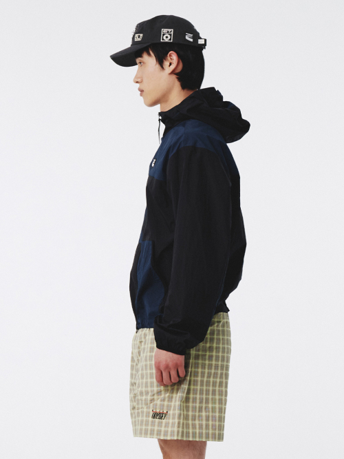 Paneled Windbreaker Navy Black