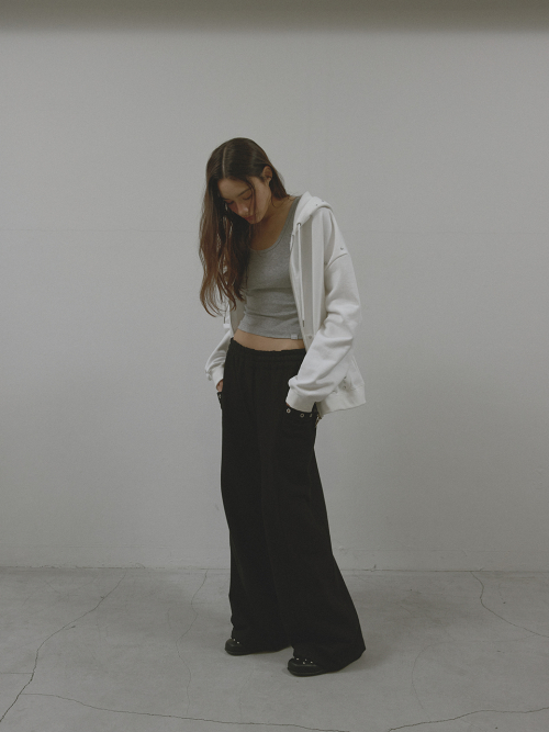 STUD HOOD ZIP-UP (IVORY)