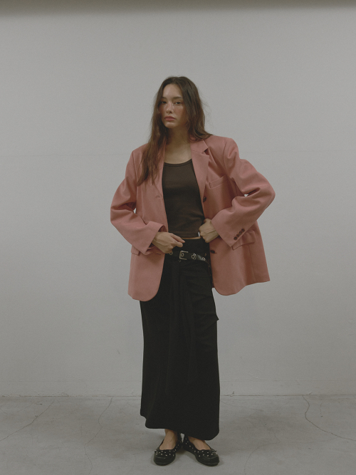STITCH SUEDE JACKET (PINK)