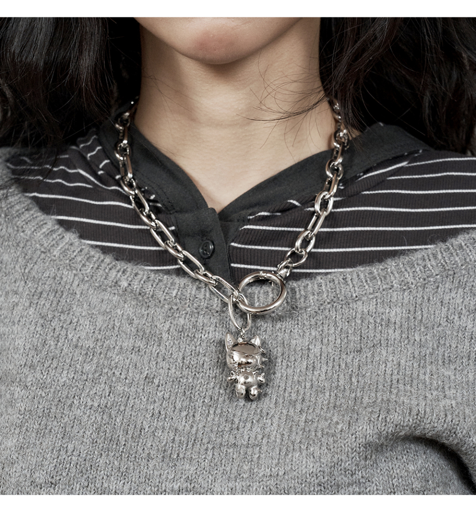 【BLACKPURPLE】25SS★ Cattus bold chain necklace MUSINSA | BLACK PURPLE Cattus bold chain necklace