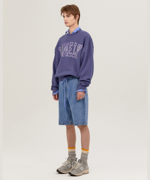 LONELY/LOVELY DAMAGE SWEATSHIRT INDIGO BLUE