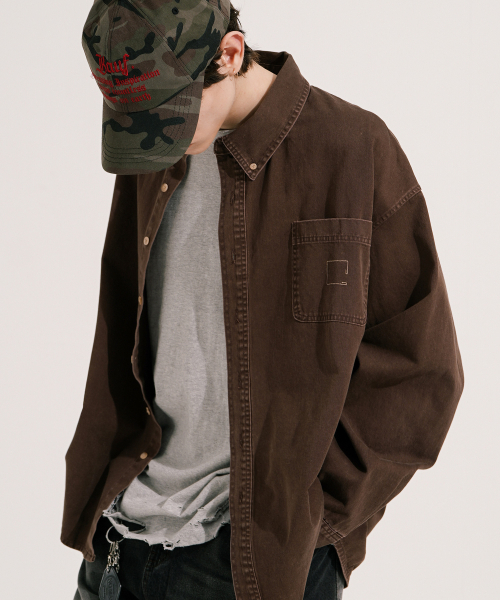 Recycled рубашка с длинным рукавом Brown KMLS6867