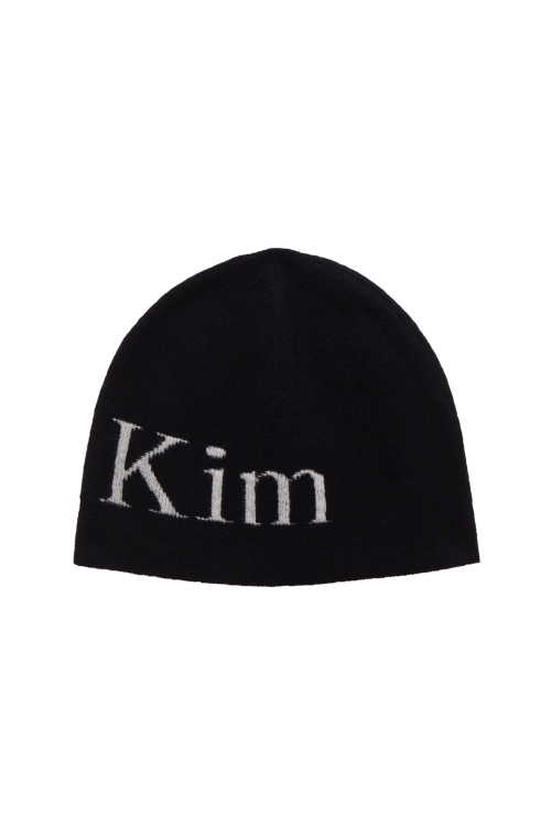 MUSINSA公式 | MATIN KIM LOGO JACQUARD SHORT BEANIE IN BLACK