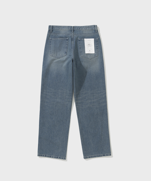 5P WIDE DENIM PANTS (FADED BLUE)