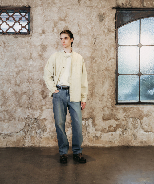 5P WIDE DENIM PANTS (FADED BLUE)