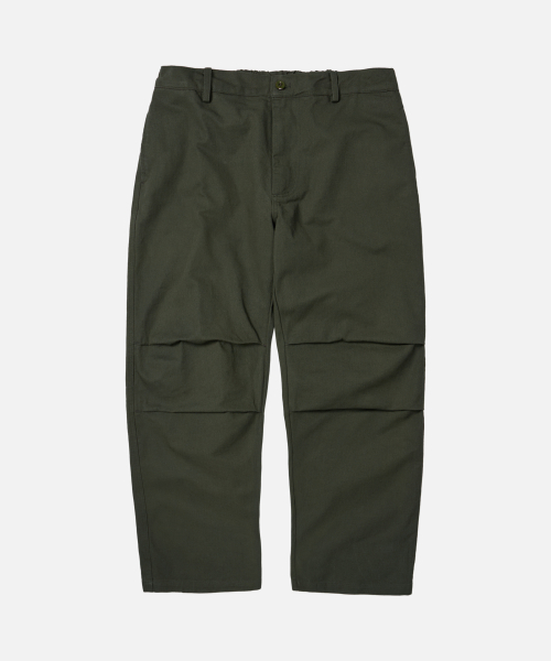 COTTON BANDING EASY PANTS _ OLIVE