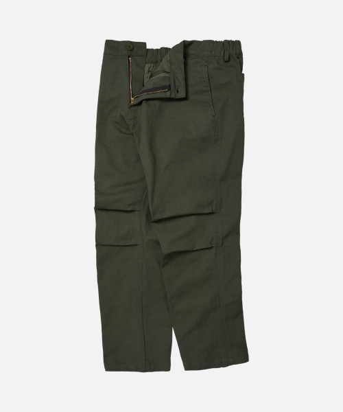 COTTON BANDING EASY PANTS _ OLIVE