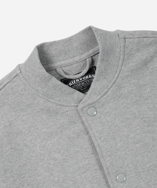 SWEAT VARSITY JACKET _ GRAY