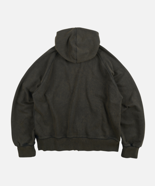 VINTAGE DYEING HOOD ZIP UP PARKA _ BLACK BROWN