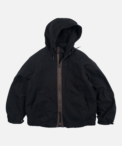 JUNGLE CLOTH DECK HOODED PARKA _ BLACK
